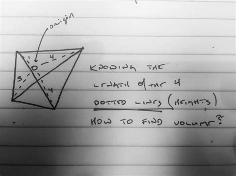 Volume of tetrahedron from 4 "heights" - Mathematics Stack Exchange