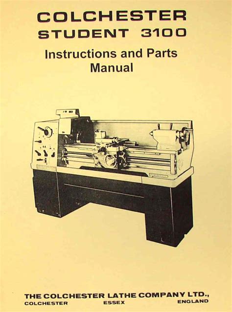 CLAUSING/COLCHESTER Student 3100 13" Lathe Operator Parts Manual ...