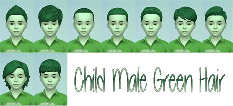 Stars Sugary Pixels: Green hairstyle for boys - Sims 4 Hairs