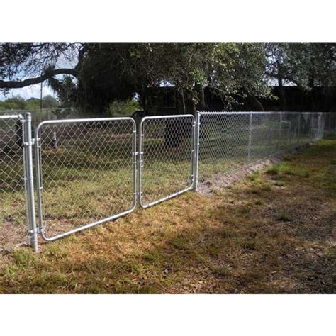 6-ft H x 10-ft W Galvanized Steel Chain Link Fence Gate in the Chain Link Fence Gates department ...