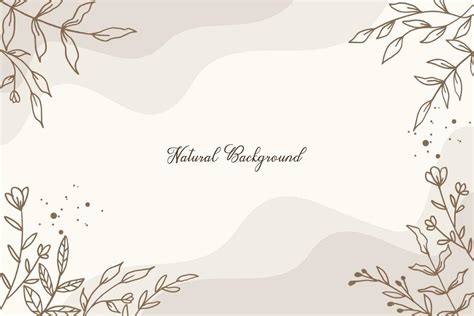 Rustic floral background with hand drawn leaves and flower border on pastel flat color for ...