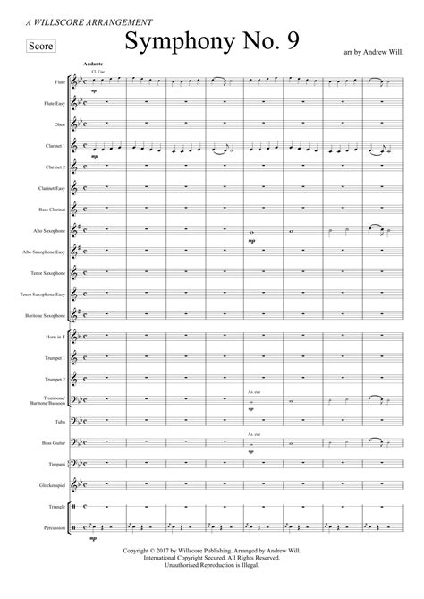 Symphony No.9 (arr. Andrew Will) Sheet Music | Beethoven | Performance ...