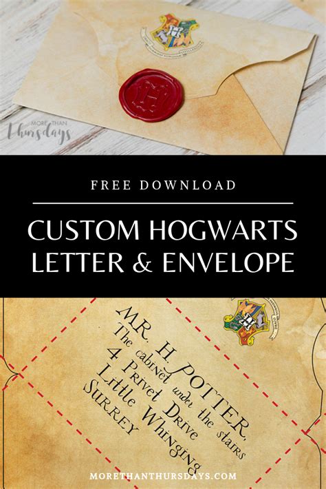 DIY Hogwarts Letter With Envelope and Hogwarts Seal | More Than Thursdays | Harry potter letter ...