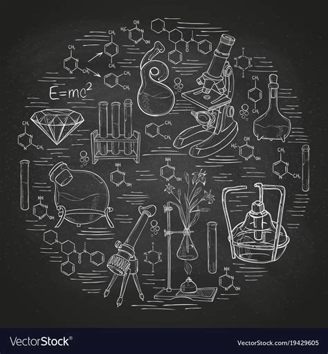 Chemistry lab sketch banner Royalty Free Vector Image