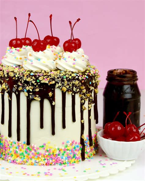 {VIDEO} Chocolate Fudge Sundae Drip Cake - The Lindsay Ann