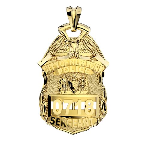 NYPD Sergeant Pendant - Quarter Size - Police Jewelry