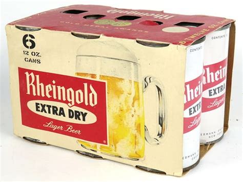 1960 Rheingold Extra Dry Beer 6 pack With 12oz Cans 123-07, Orange, New ...