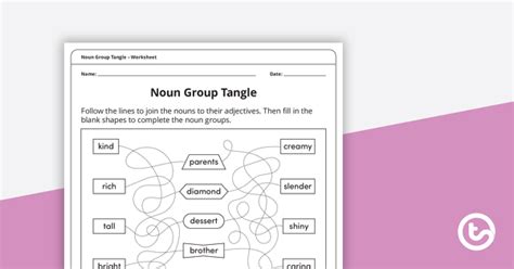 Noun Groups Worksheets | Teach Starter