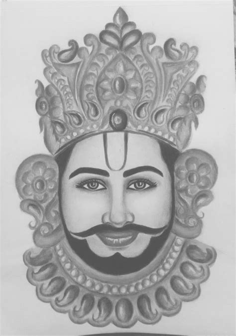 Khatu Shyam ji ️🙏🏻 | Pencil sketch images, Sketches, Black and white ...