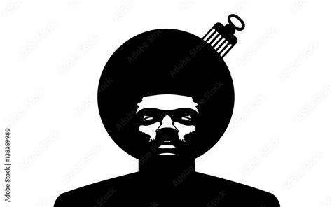 Afro Logo. Vector black man silhouette with hair. Stock Vector | Adobe ...