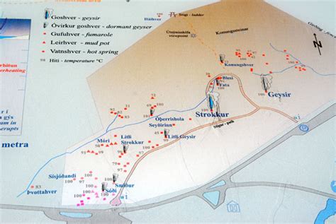 Map of the geysir basin at Geysir, Iceland photo - Brian McMorrow ...