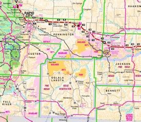 Badlands Map | USA | Detailed Maps of Badlands National Park