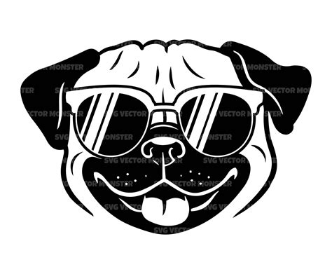 Pug Svg With Sunglasses Svg, Pug Lover Svg, Pug Mom Svg, Pug Owner ...