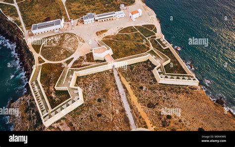 Sagres Fortress at evening aerial view, Portugal Stock Photo - Alamy