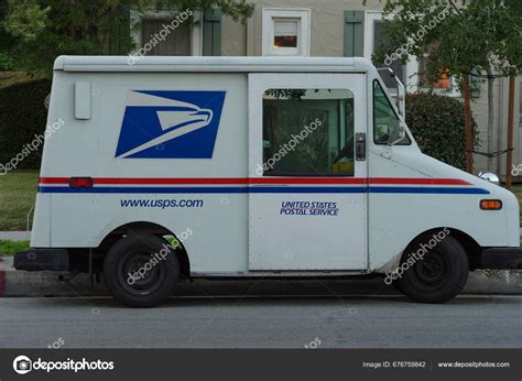 United States Postal Service Usps Van Shown Parked Residential Area ...