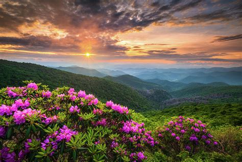 North Carolina Appalachian Mountains Blue Ridge Parkway Sunset Landscape Asheville NC Photograph ...