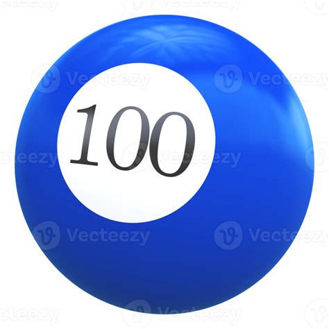 100 number 3d ball blue 36307334 PNG