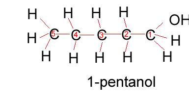 How many carbons in pentanol