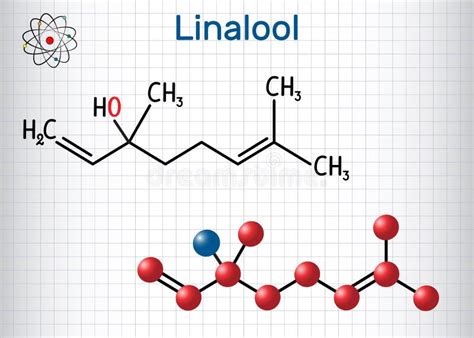 Linalool Molecule. Structural Chemical Formula and Molecule Model Stock Vector - Illustration of ...