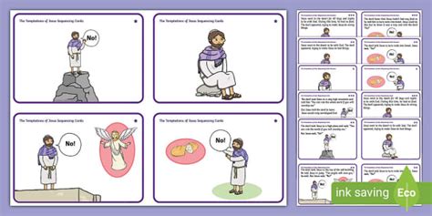 The Temptations of Jesus Sequencing Worksheet (teacher made)