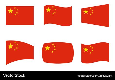 China flag official colors Royalty Free Vector Image