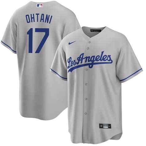 Men's Los Angeles Dodgers #17 Shohei Ohtani Grey Road Jersey