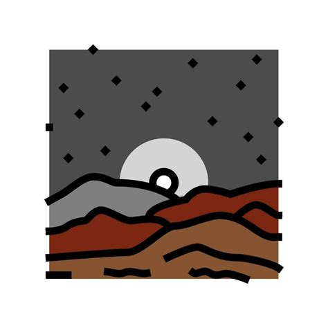 martian sunset mars planet color icon vector illustration 26111573 ...