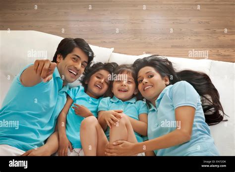 Portrait of family smiling Stock Photo - Alamy