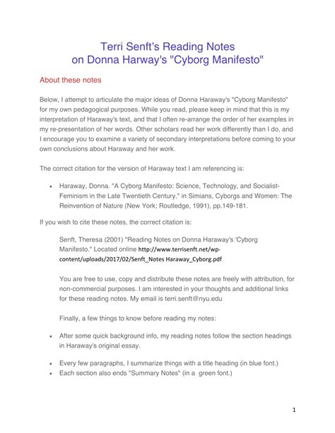 Donna Haraway Cyborg Manifesto Summary - Daily Spiritual Guide