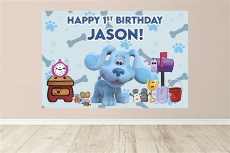 Blues Clues Birthday Banner, Blues Clues Personalized Birthday Backdrop ...