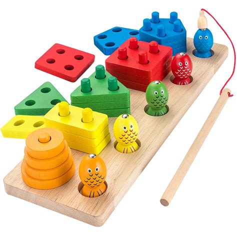 AppyHut Montessori Shape Sorter Stacker Wooden Educational ...