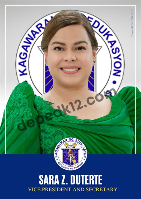 Vice President and DepEd Secretary Sara Z. Duterte Posters [Hi-Res] Free Download - DepEd K-12