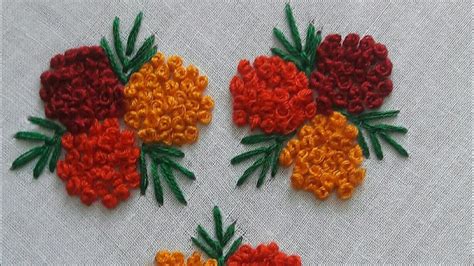 Hand Embroidery Tutorial: French Knot & Fly stitch /All Over Design ...