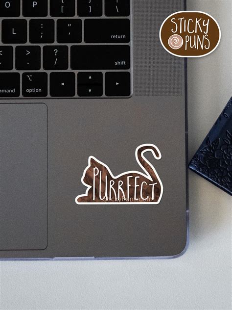 PURRfect - cute cat pun sticker - Sticky Puns