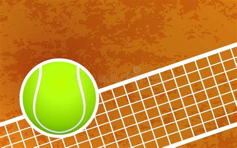 A Tennis Ball and Clay Court Background Stock Vector - Illustration of ...