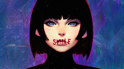 Background Anime Girls Dark / Download 1440x2560 Wallpaper Black Hair Anime Girl, Mask ...