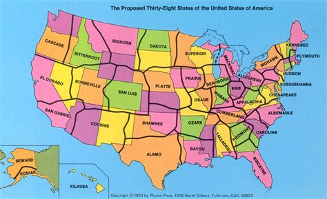 The 38 States of America: Geography Professor Creates a Bold Modern Map of America (1973) | Open ...