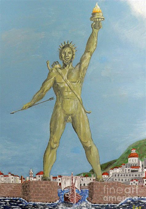 Colossus of Rhodes Painting by Eric Kempson