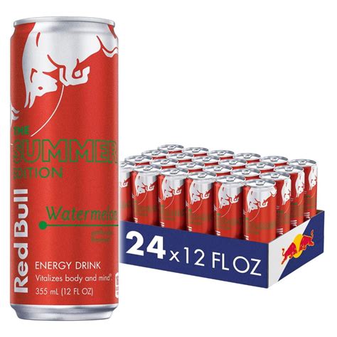 (24 Cans) Red Bull Summer Edition Watermelon Energy Drink, 12 fl oz ...