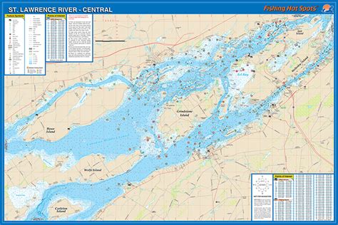 St Lawrence River-Central (1000 Islands-Howe Is to Wellesley Is) Fishing Map