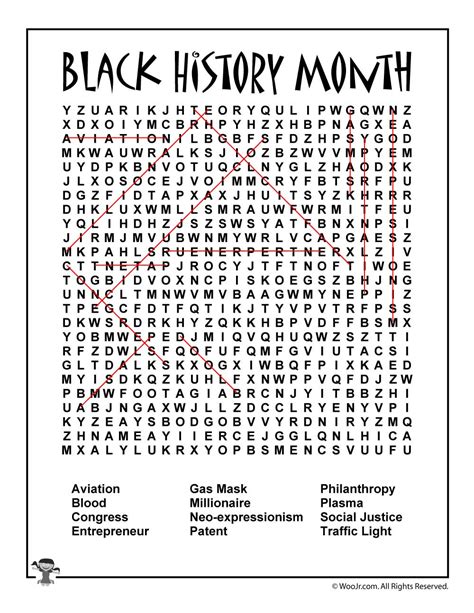 Black History Month Word Search Answer Key | Woo! Jr. Kids Activities ...