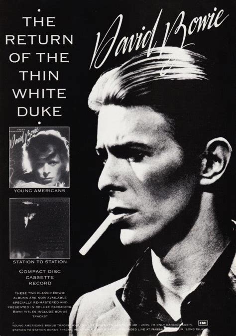 DAVID BOWIE The Return Of The Thin White Duke Poster