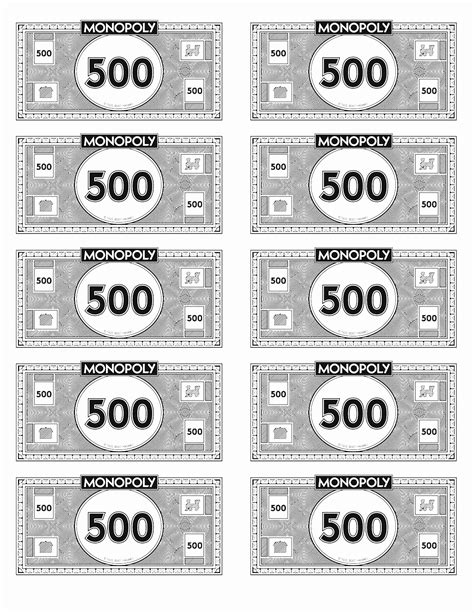 Monopoly Printable Money