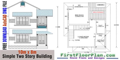 Simple Two Story Building Plans and Designs | 550 Sq Ft - RUANG-SIPIL