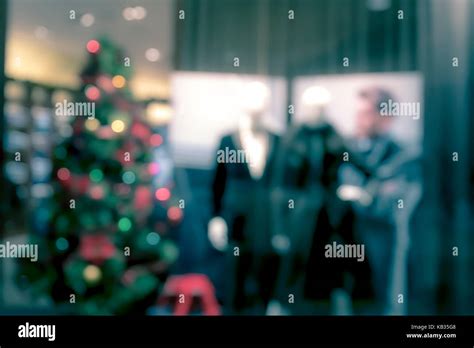 abstract shopping mall background with Christmas decoration Stock Photo ...