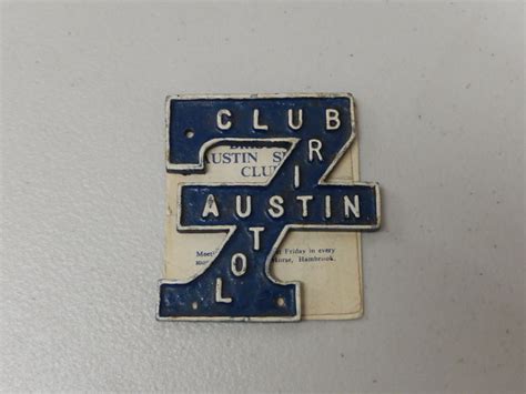 Badge - Vintage Aluminium Bristol Austin Seven 7 Club Car Badge - 1968 - Catawiki