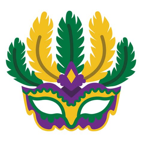 Mardigras mask feathers flat - Transparent PNG & SVG vector file