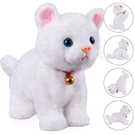 Animal White Cat Animated Electronic Plush Toys For Girls Baby Kids - Buy Animated Electronic ...