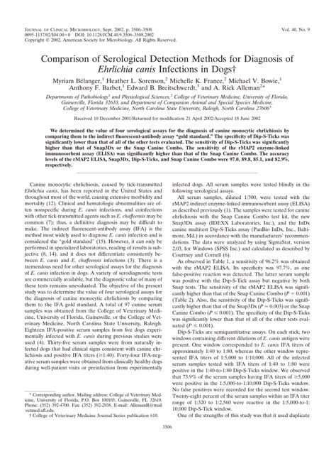 (PDF) Comparison of Serological Detection Methods for Diagnosis of ...