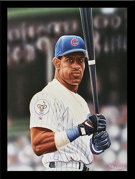 Amazon.com: FRAMED Sammy Sosa Chicago Cubs by Darryl Vlasak 32x24 Art ...